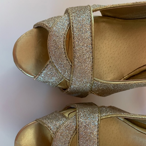 G by Guess Gold Glitter Platform Stiletto Shoes - Picture 7 of 9